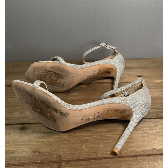 Stuart Weitzman Women's Nudistcurve Heeled Sandal Size 6.5 Crystal Silver 100 mm - Picture 11 of 16